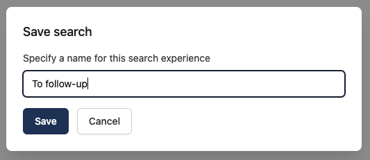 Save search
