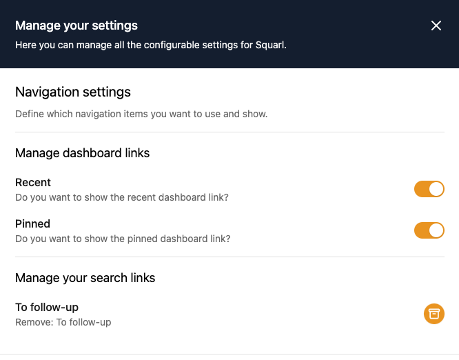 Navigation settings
